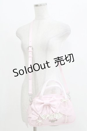 画像: Mademoiselle Pearl（海外ロリータブランド） / パールリボンショルダーバッグ  ピンク H-26-04-08-058-PU-BG-NS-ZH