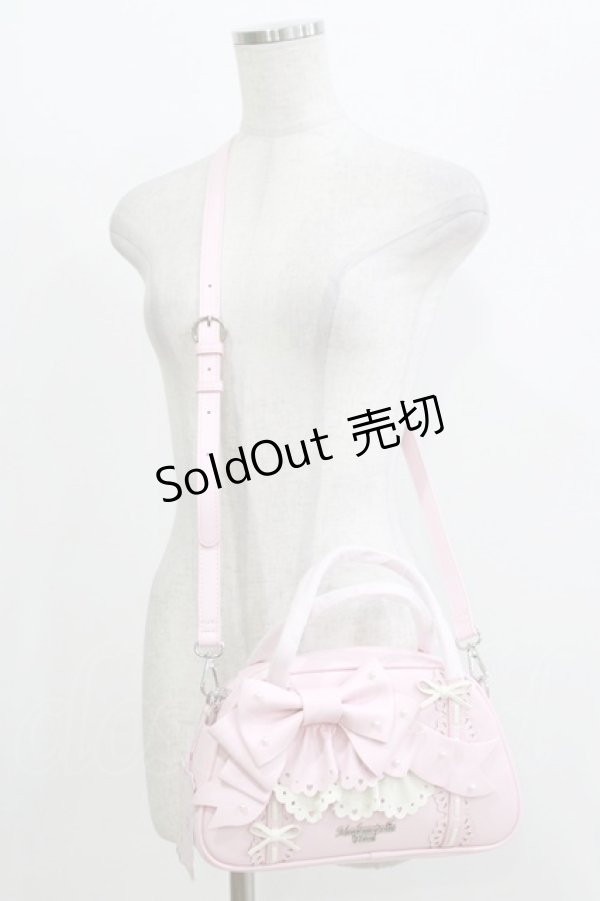 画像1: Mademoiselle Pearl（海外ロリータブランド） / パールリボンショルダーバッグ  ピンク H-26-04-08-058-PU-BG-NS-ZH (1)