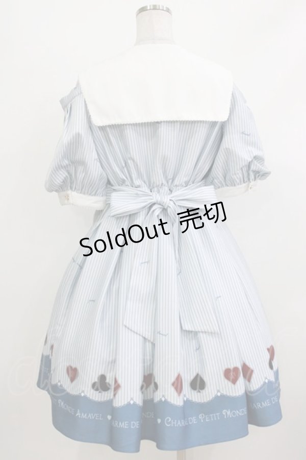 画像3: Amavel / Cartes a Jouerオープンショルダーワンピース Free サックス H-26-04-08-005-CA-OP-NS-ZH (3)