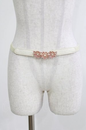 画像: axes femme / 桜モチーフステンドゴムベルト  アイボリー/ピンク H-26-04-08-066-AX-ZA-NS-ZH