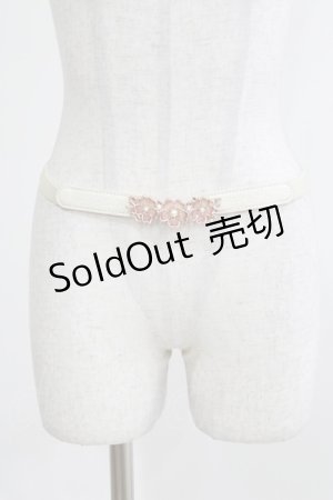 画像: axes femme / 桜モチーフステンドゴムベルト  アイボリー/ピンク H-26-04-08-066-AX-ZA-NS-ZH