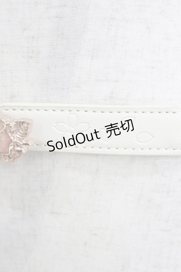 画像3: axes femme / 桜モチーフステンドゴムベルト  アイボリー/ピンク H-26-04-08-066-AX-ZA-NS-ZH (3)