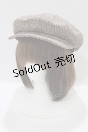 画像: Fi.n.t  / ノベルティチェック柄キャスケット  ブラウン H-26-04-08-072-LO-AC-NS-ZH