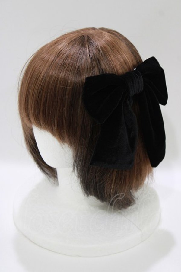 画像1: Amavel / ベロアリボンバレッタ  ブラック H-26-04-08-079-CA-AC-NS-ZH (1)