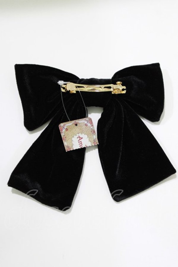 画像3: Amavel / ベロアリボンバレッタ  ブラック H-26-04-08-079-CA-AC-NS-ZH (3)