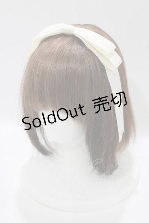 画像: Amavel / ぱっちんリボンカチューシャ  アイボリー H-26-04-08-082-CA-AC-NS-ZH