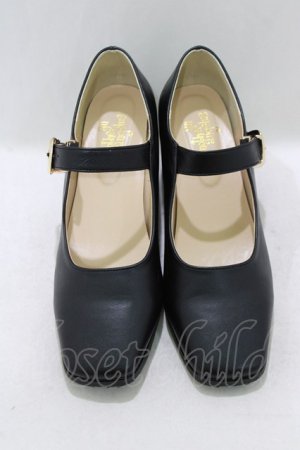 画像: an another angelus / ワンストラップスクエアトゥパンプス LL/25.5cm~26cm ブラック H-26-04-08-085-CA-SH-NS-ZH