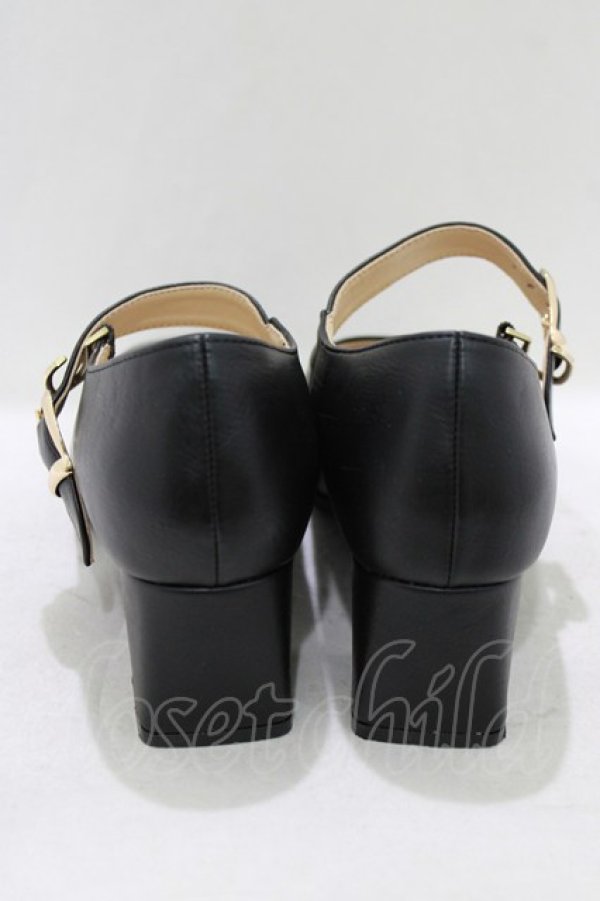 画像3: an another angelus / ワンストラップスクエアトゥパンプス LL/25.5cm~26cm ブラック H-26-04-08-085-CA-SH-NS-ZH (3)