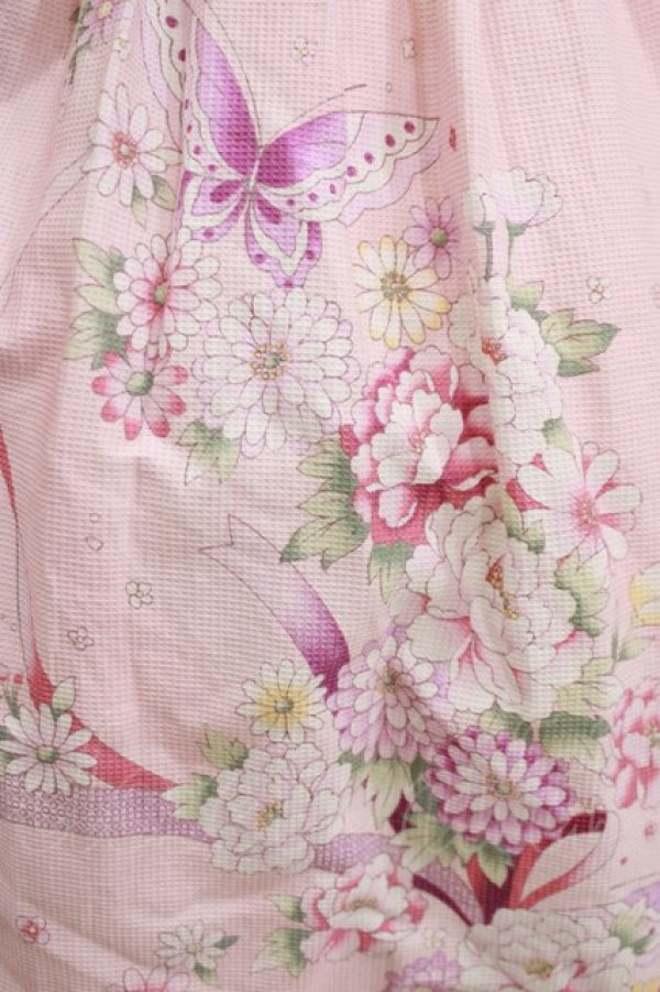 画像4: Innocent World / Japanese Butterflyティアードジャンパースカート M ピンク H-26-04-08-006-IW-OP-NS-ZH (4)