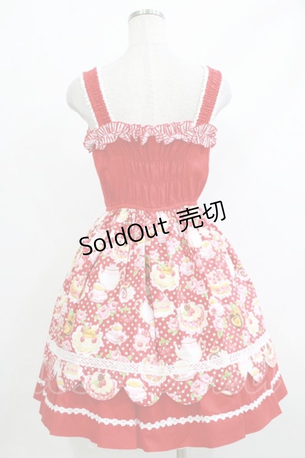 画像3: CHOCOCHIP COOKIE / スウィーツ柄ジャンパースカート Free レッド H-26-04-08-001-LO-OP-NS-ZH (3)