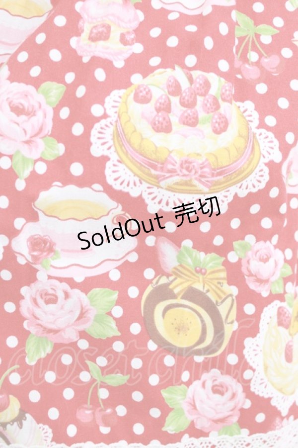 画像4: CHOCOCHIP COOKIE / スウィーツ柄ジャンパースカート Free レッド H-26-04-08-001-LO-OP-NS-ZH (4)