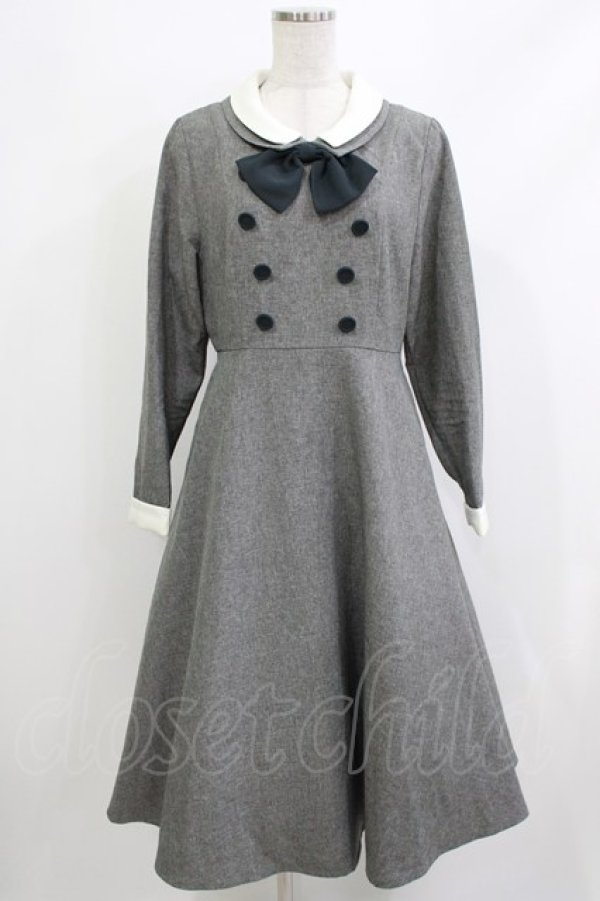 画像1: an another angelus / クレリックダブルカラータイ付きワンピース Free GRAY H-26-04-08-010-CA-OP-NS-ZH (1)