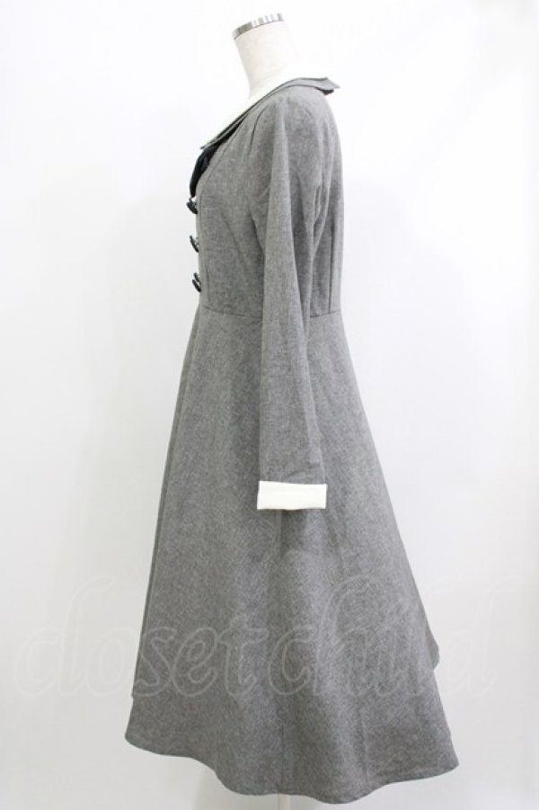 画像2: an another angelus / クレリックダブルカラータイ付きワンピース Free GRAY H-26-04-08-010-CA-OP-NS-ZH (2)