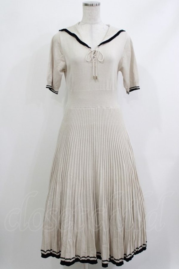 画像1: an another angelus / レースアップセーラーニットワンピース Free IVORY/NAVY H-26-04-08-014-CA-OP-NS-ZH (1)