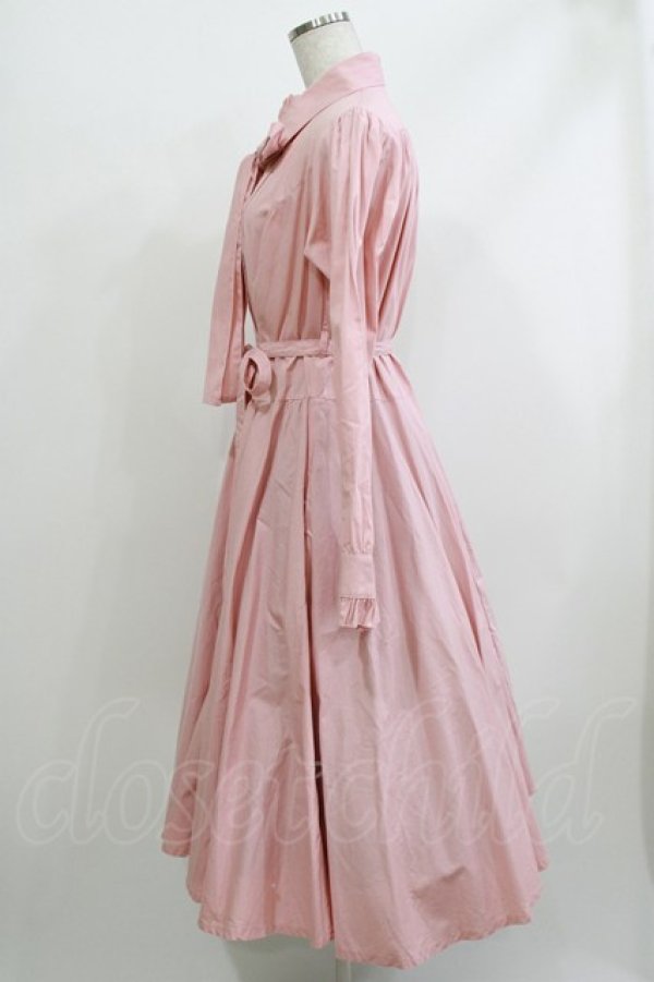 画像2: Physical Drop / スタンドカラーレトロワンピース Free ピンク/白ドット H-26-04-08-016-LO-OP-NS-ZH (2)