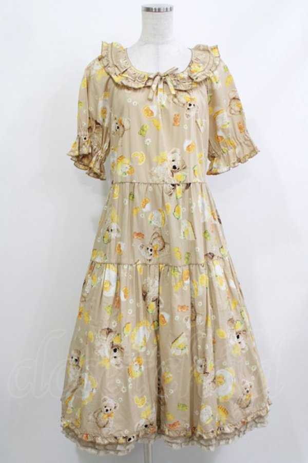 画像1: PINK HOUSE / ハニーレモンテディプリントミディワンピース Free ミルクティー H-26-04-08-017-LO-OP-NS-ZH (1)