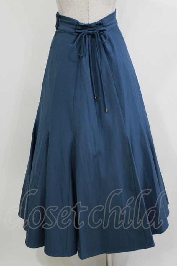 画像3: an another angelus / バックレースアップナローフレアースカート Free BLUE H-26-04-08-018-CA-SK-NS-ZH (3)