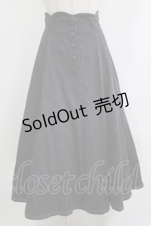 画像: an another angelus / ハイウエストスカラップフレアースカート Free BLACK H-26-04-08-019-CA-SK-NS-ZH