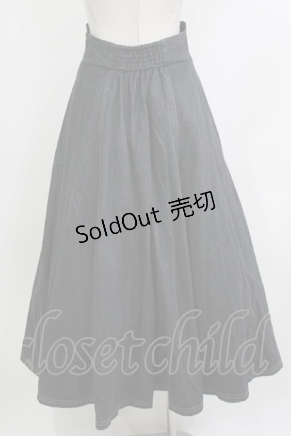 画像3: an another angelus / ハイウエストスカラップフレアースカート Free BLACK H-26-04-08-019-CA-SK-NS-ZH (3)