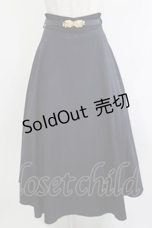 画像: an another angelus / ローズ金具ベルト付きフレアースカート Free NAVY H-26-04-08-021-CA-SK-NS-ZH