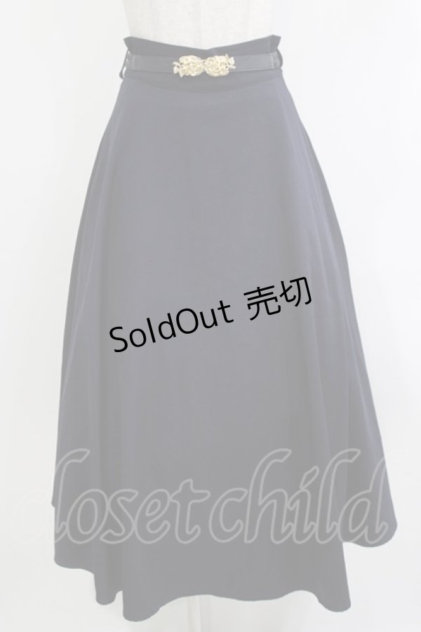 画像1: an another angelus / ローズ金具ベルト付きフレアースカート Free NAVY H-26-04-08-021-CA-SK-NS-ZH (1)