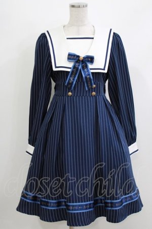 画像: Amavel / Message Ribbon スクエアセーラーワンピース Free ネイビー H-26-04-08-024-CA-OP-NS-ZH