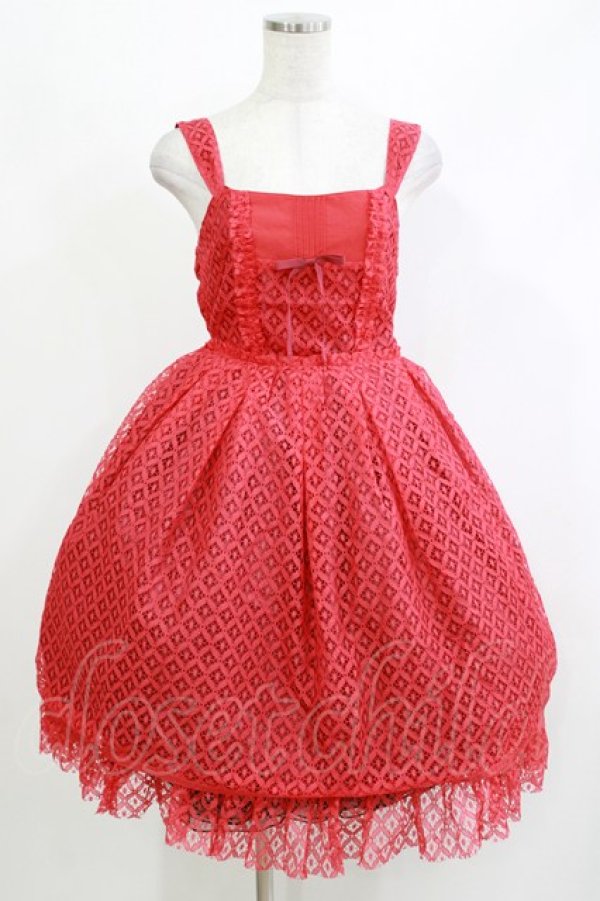 画像1: Emily Temple cute / shortcakeレースノースリーブワンピース  レッド H-26-04-09-001-ET-OP-KB-ZH (1)