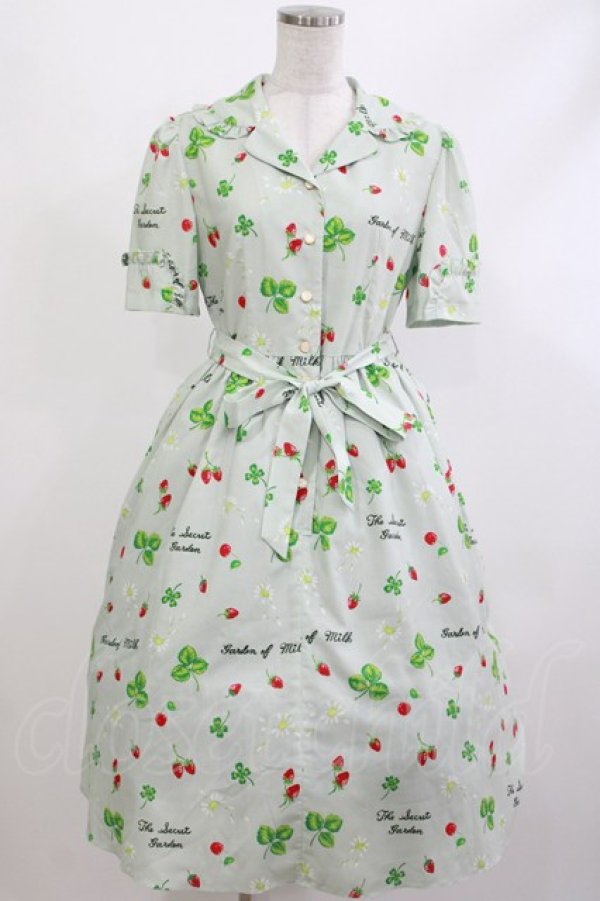 画像1: MILK / リーフドレス  モスグリーンガーデン H-26-04-09-004-ML-OP-KB-ZH (1)