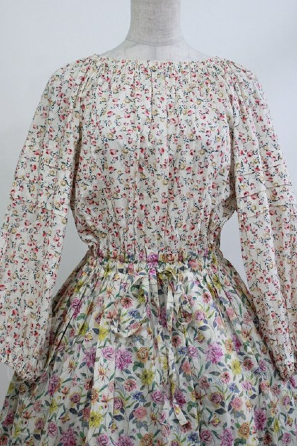 画像4: Jane Marple Dans Le Salon / Raining Rosebuds Gouacheレイヤードワンピース  アイボリー H-26-04-09-005-JM-OP-KB-ZH (4)