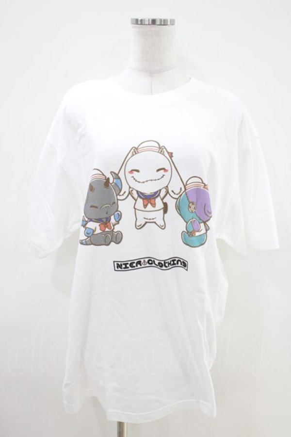 画像1: NieR Clothing / プリント半袖CUTSEW XL 白 H-26-04-09-1001-PU-TO-AK-ZH (1)