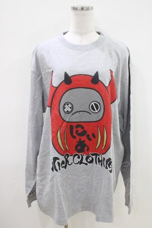 画像: NieR Clothing / プリントLONG CUTSEW XL グレー H-26-04-09-1007-PU-TO-AK-ZH