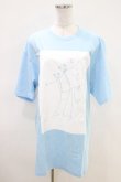 画像1: NieR Clothing / プリント半袖CUTSEW XL サックス H-26-04-09-1017-PU-TO-AK-ZH (1)