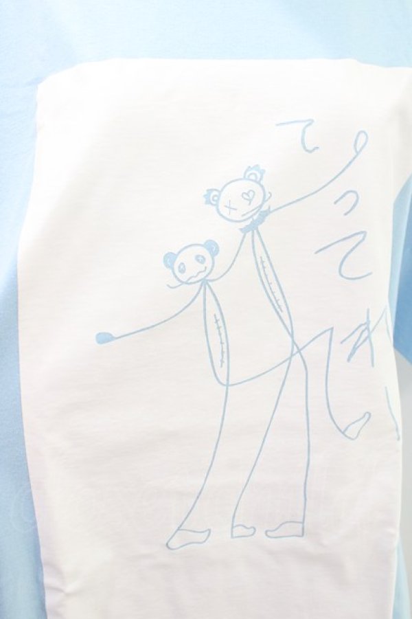 画像3: NieR Clothing / プリント半袖CUTSEW XL サックス H-26-04-09-1017-PU-TO-AK-ZH (3)