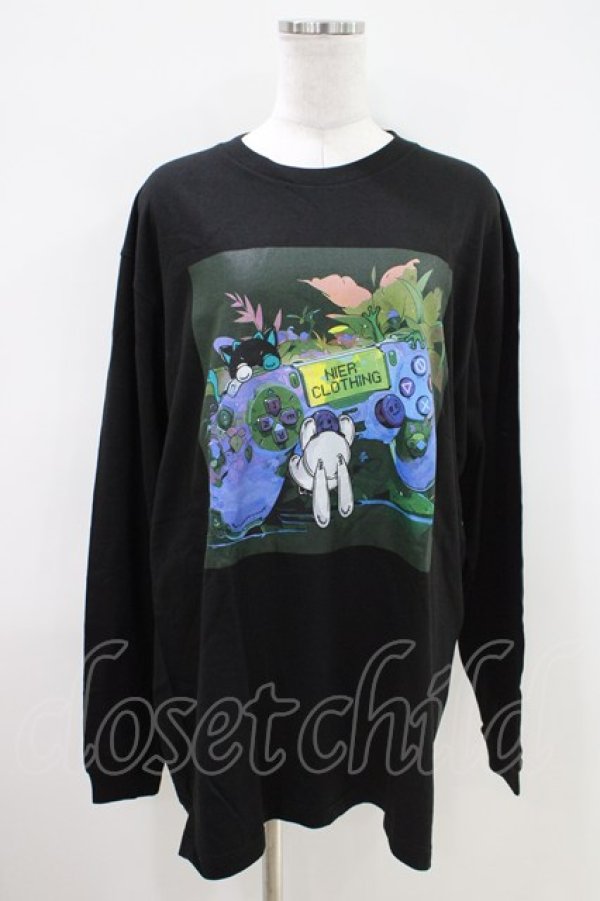 画像1: NieR Clothing / プリントLONG CUTSEW XL 黒 H-26-04-09-1023-PU-TO-AK-ZH (1)