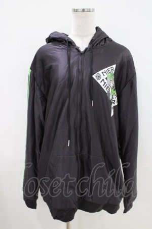 画像: NieR Clothing / 防寒裏起毛パーカー F 黒×緑 H-26-04-09-1024-PU-TO-AK-ZH