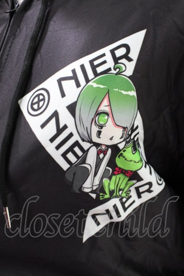 画像3: NieR Clothing / 防寒裏起毛パーカー F 黒×緑 H-26-04-09-1024-PU-TO-AK-ZH (3)