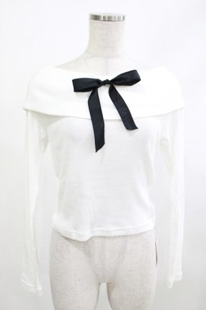 画像: MILK / Film star tops  オフ×ブラック H-26-04-09-010-ML-TO-KB-ZH