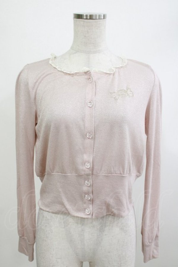 画像1: MILK / パールボタンフリルカーディガン  ピンク H-26-04-09-012-ML-TO-KB-ZH (1)