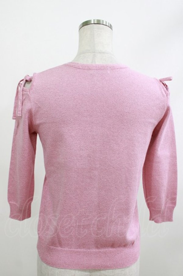 画像2: MILK / ショルダーリボンラメカーディガン  ピンク H-26-04-09-014-ML-TO-KB-ZH (2)