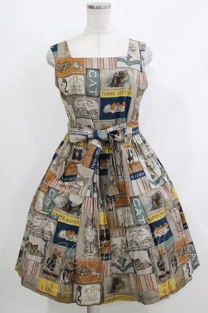 画像: Jane Marple / Old Catポスタースクエアドレス  ネイビー H-26-04-10-001-JM-OP-KB-ZH