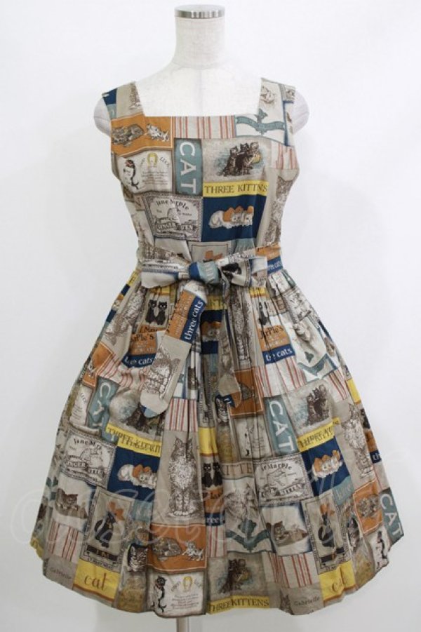 画像1: Jane Marple / Old Catポスタースクエアドレス  ネイビー H-26-04-10-001-JM-OP-KB-ZH (1)