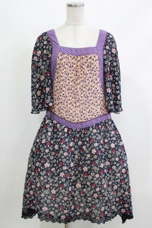 画像: Candy Stripper / フラワーパッチワンピース  ネイビー H-26-04-10-024-PU-OP-KB-ZH