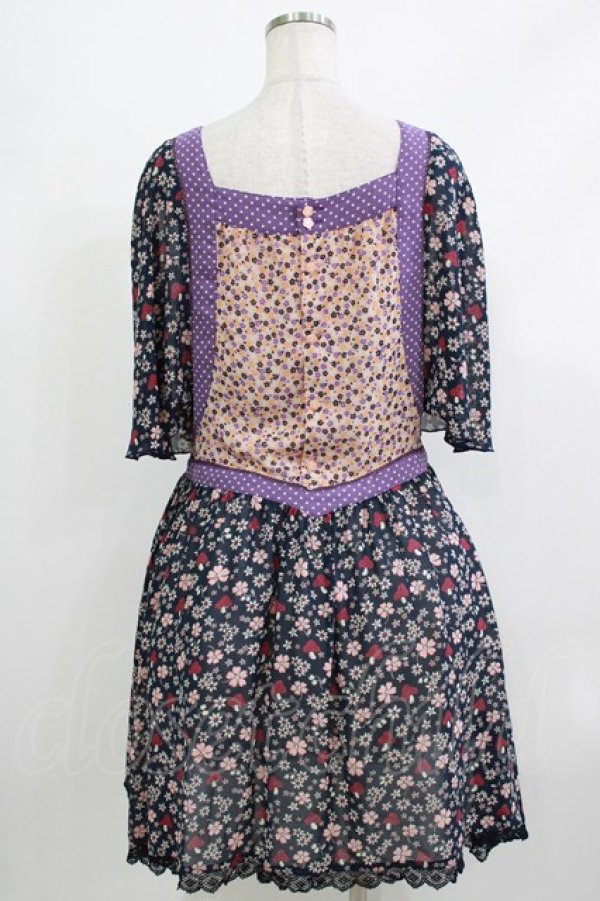 画像3: Candy Stripper / フラワーパッチワンピース  ネイビー H-26-04-10-024-PU-OP-KB-ZH (3)