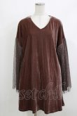画像1: merry jenny / ドットチュールベロアワンピース  ブラウン H-26-04-10-025-LO-OP-KB-ZH (1)