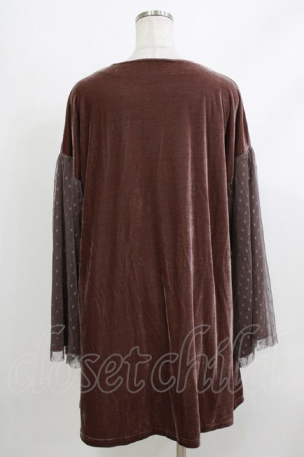 画像3: merry jenny / ドットチュールベロアワンピース  ブラウン H-26-04-10-025-LO-OP-KB-ZH (3)