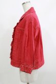 画像2: Jane Marple / フリルトリムデニムブルゾン  レッド H-26-04-10-028-JM-JA-KB-ZH (2)