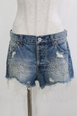 画像1: Candy Stripper / DAMAGE SHORT DENIM PANTS  ブルー H-26-04-10-029-PU-PA-KB-ZH (1)