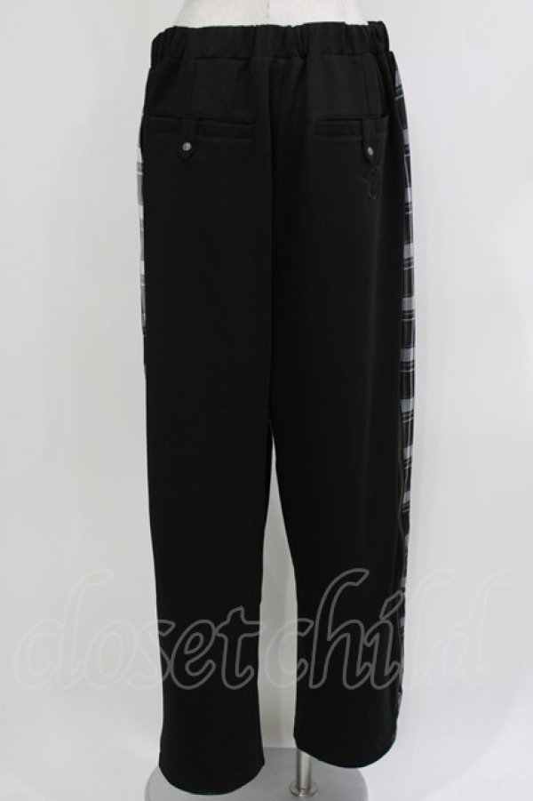画像3: Ozz conte / チェック切替サイドジップパンツ  黒 H-26-04-10-030-OO-PA-KB-ZH (3)