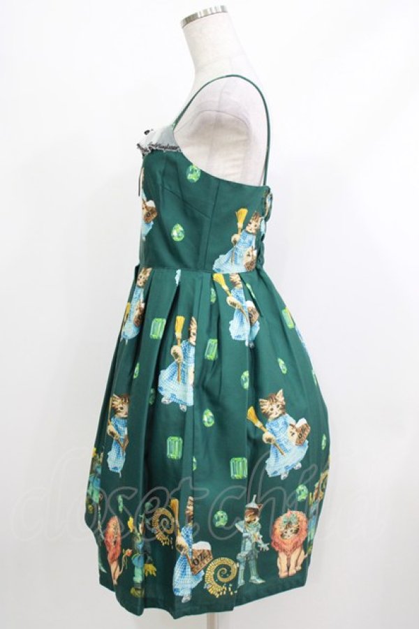 画像2: Emily Temple cute / Oz catsキャミソールワンピース  モスグリーン H-26-04-10-004-ET-OP-KB-ZH (2)