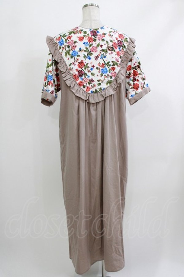 画像3: merry jenny / フラワー切替ワンピース  モカ H-26-04-10-032-LO-OP-KB-ZH (3)